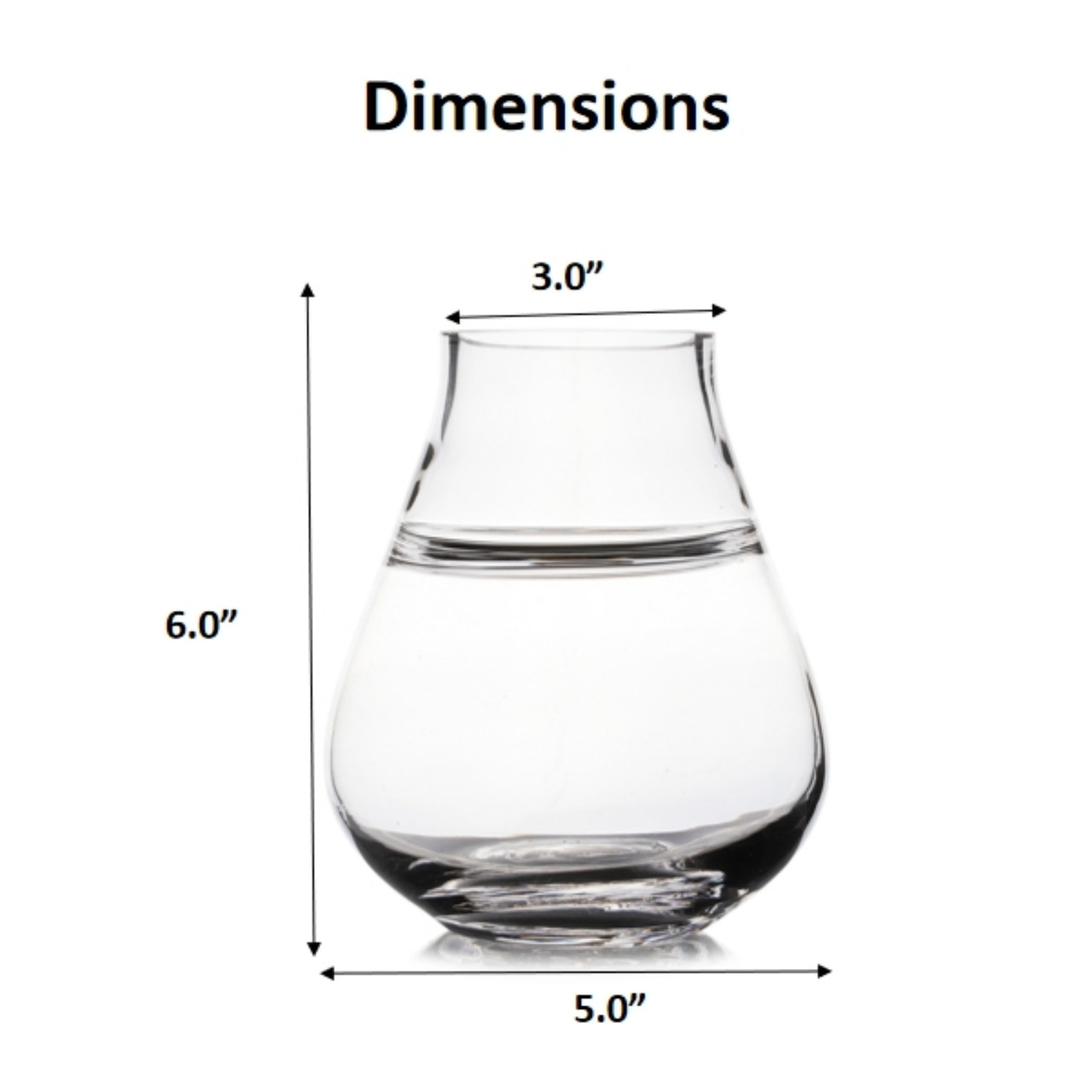 6.0"H 5.0"W Unique Glass Vase