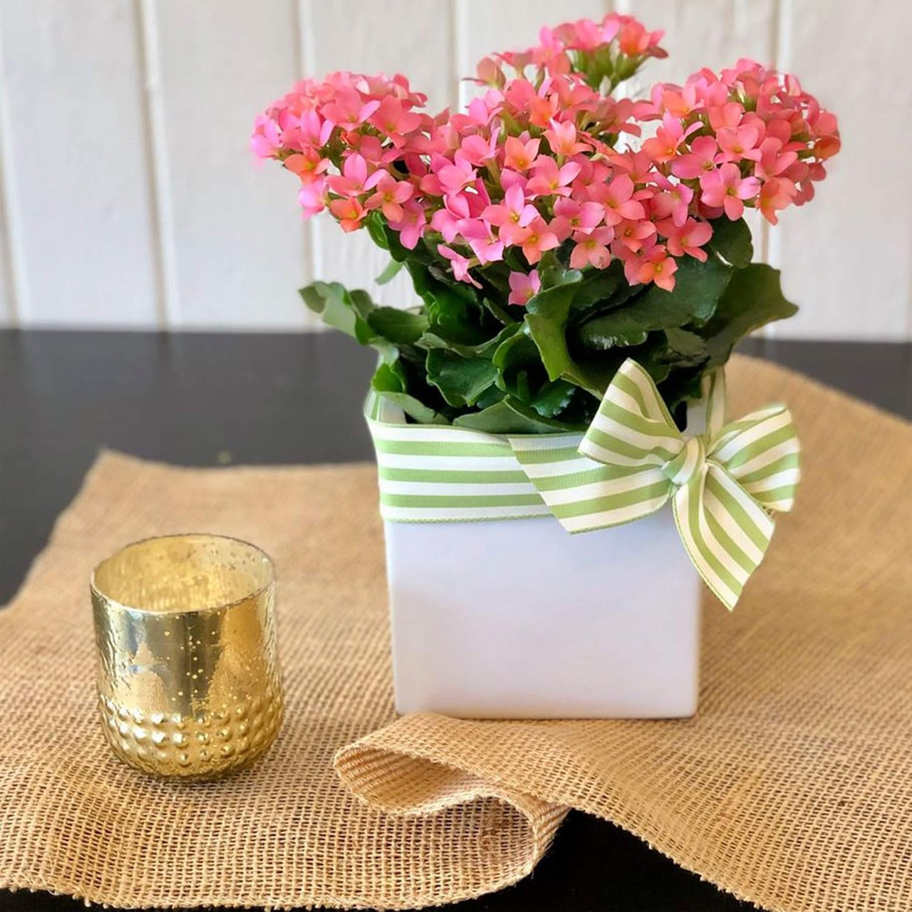 5" H Square White Ceramic Vase