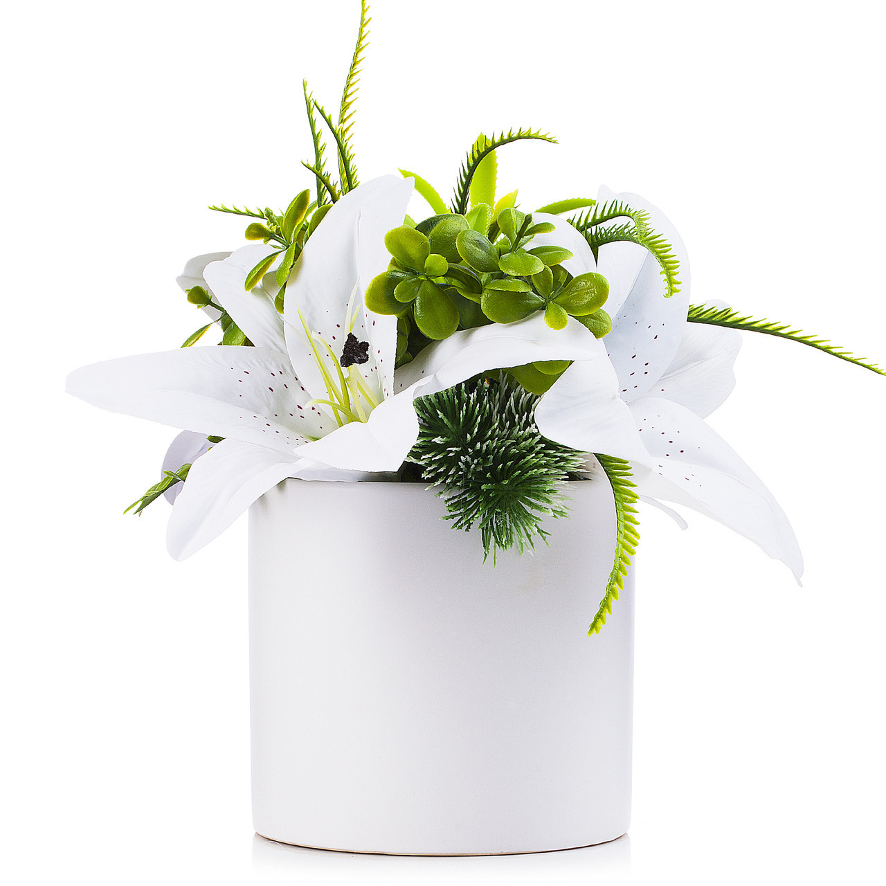 5" H White Cylinder Ceramic Vase