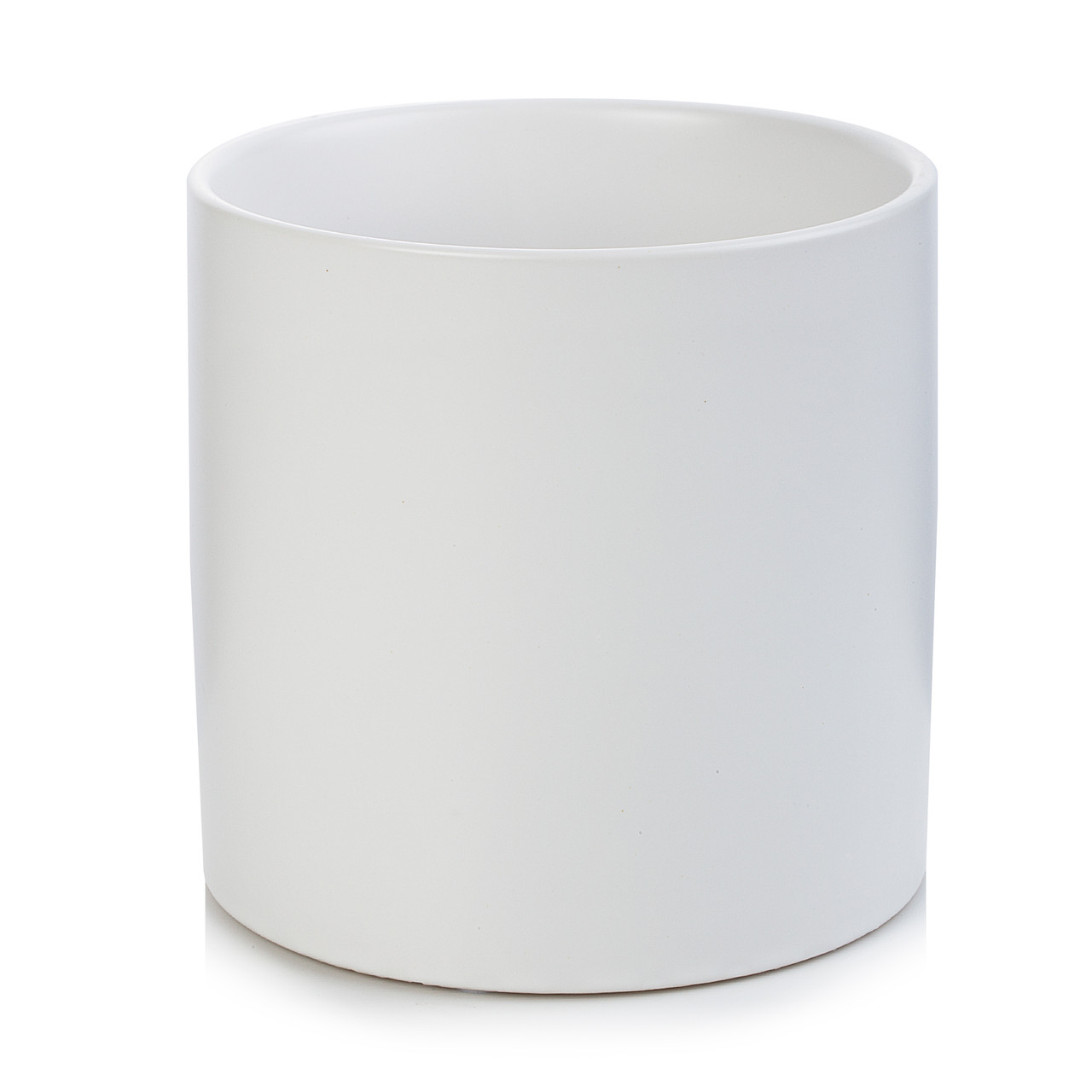 5" H White Cylinder Ceramic Vase