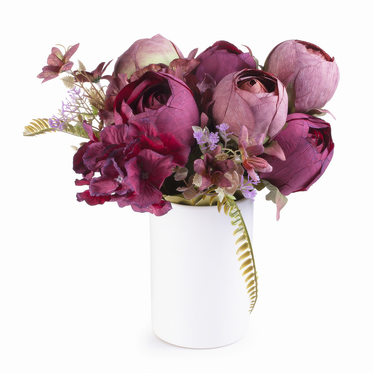 4" W 6" H White Cylinder Ceramic Vase