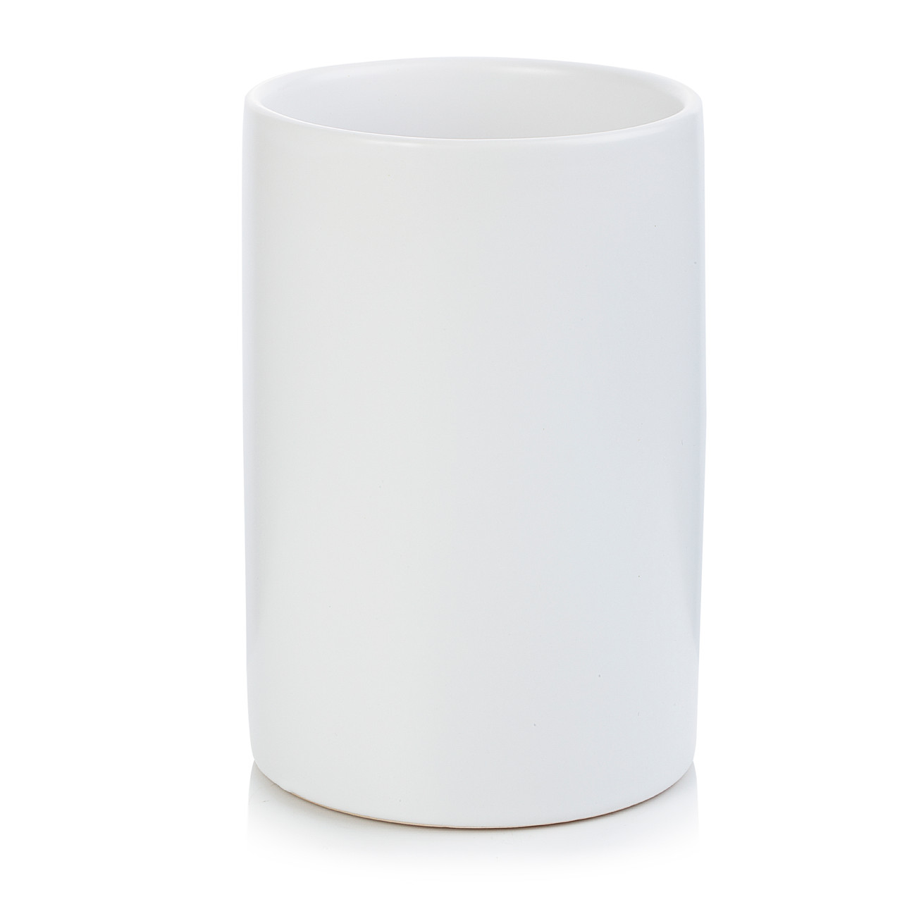 4" W 6" H White Cylinder Ceramic Vase