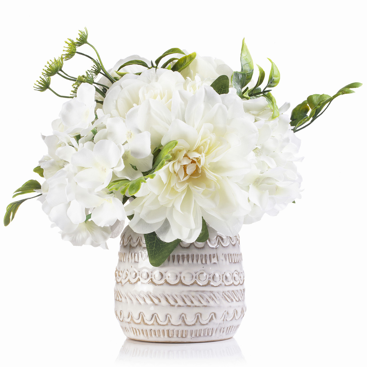 5" W 6" H White Ceramic Pineapple Vase
