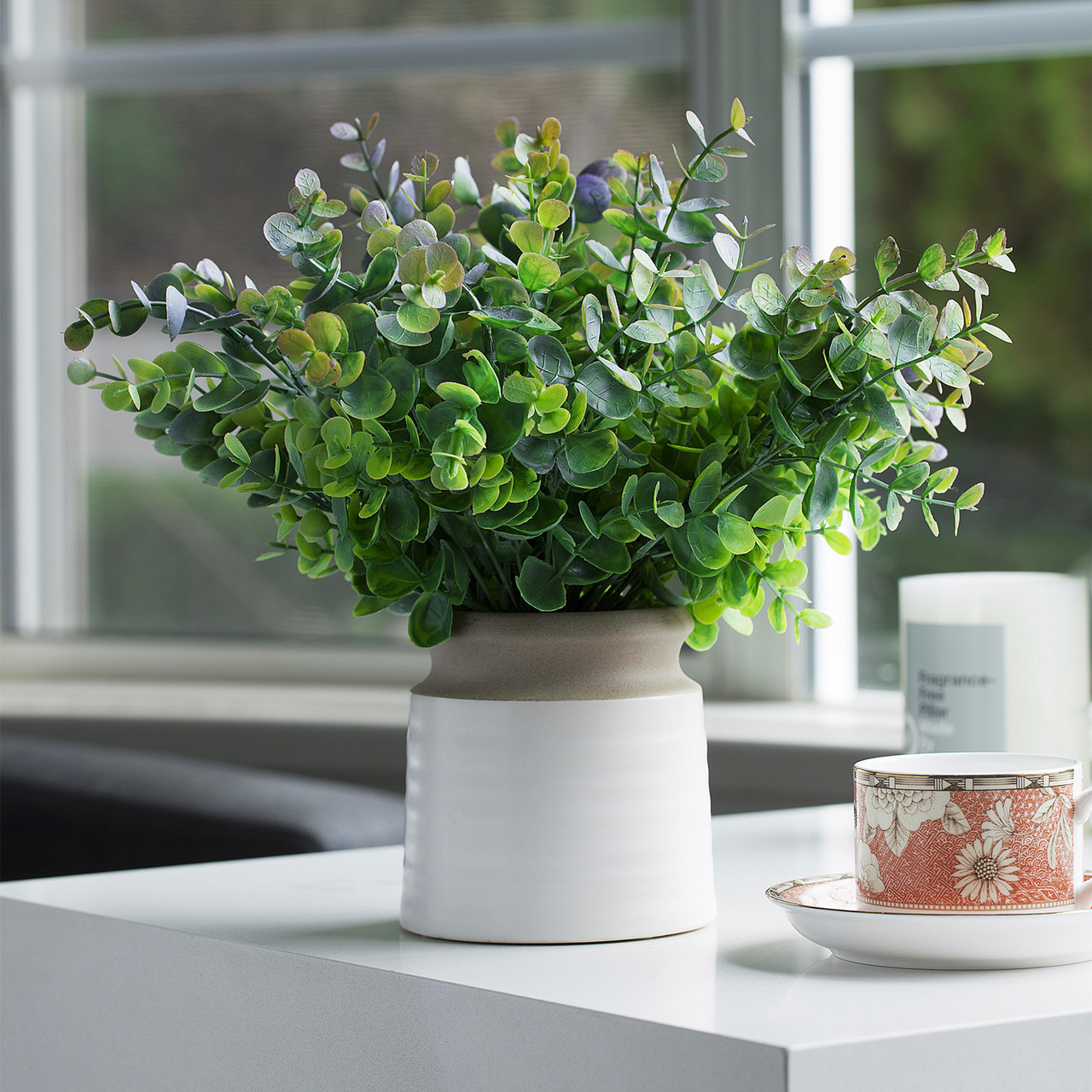 4.25" W 4.25" H White Ceramic Honey Pot