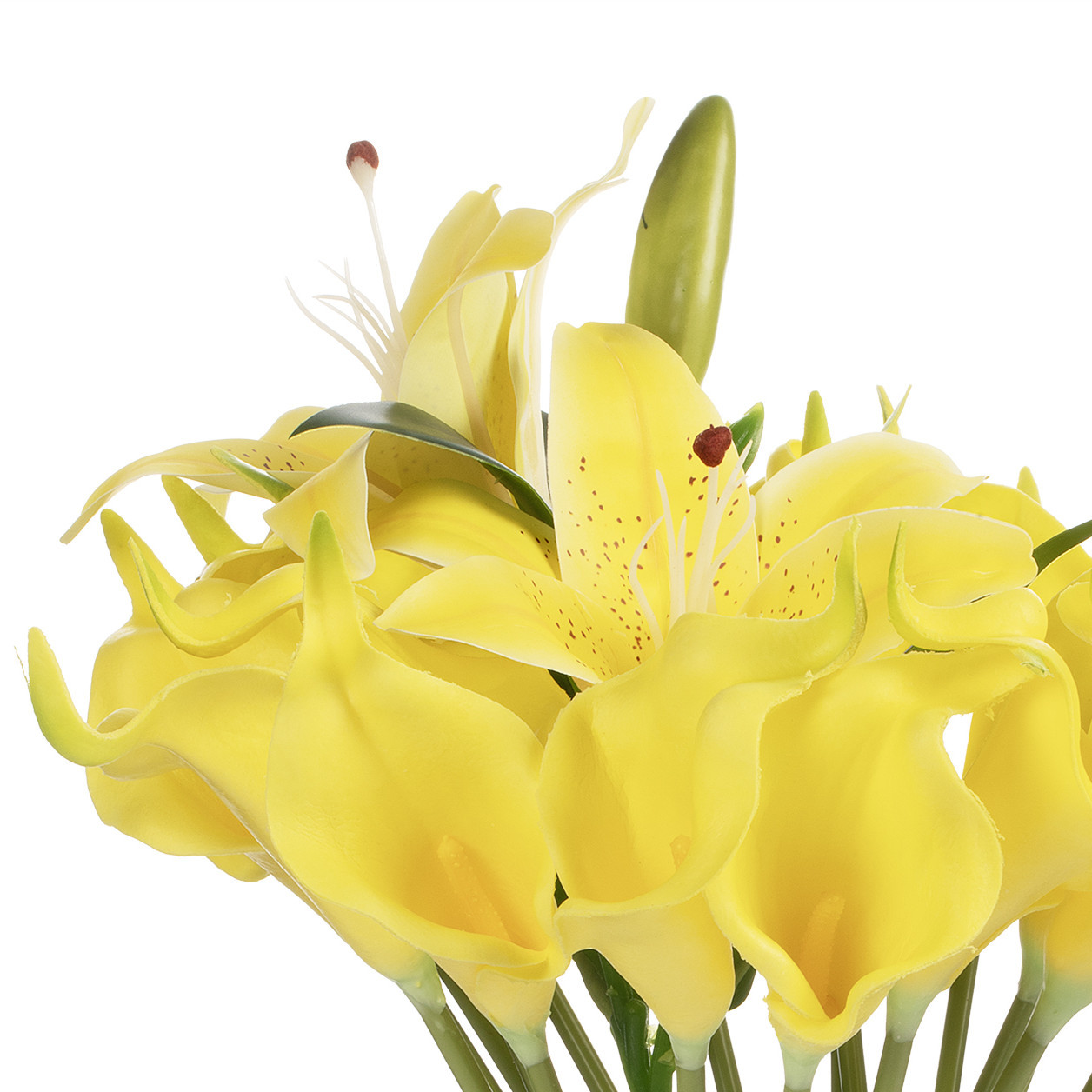 Artificial Real Touch Lily Flower Arrangement in Clear Glass Vase with Faux Water