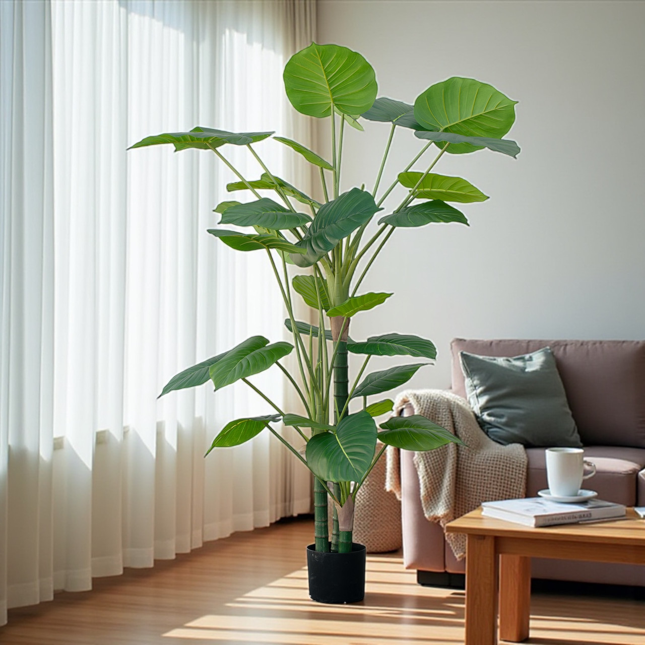 Artificial Green Leaf Tree in Pot