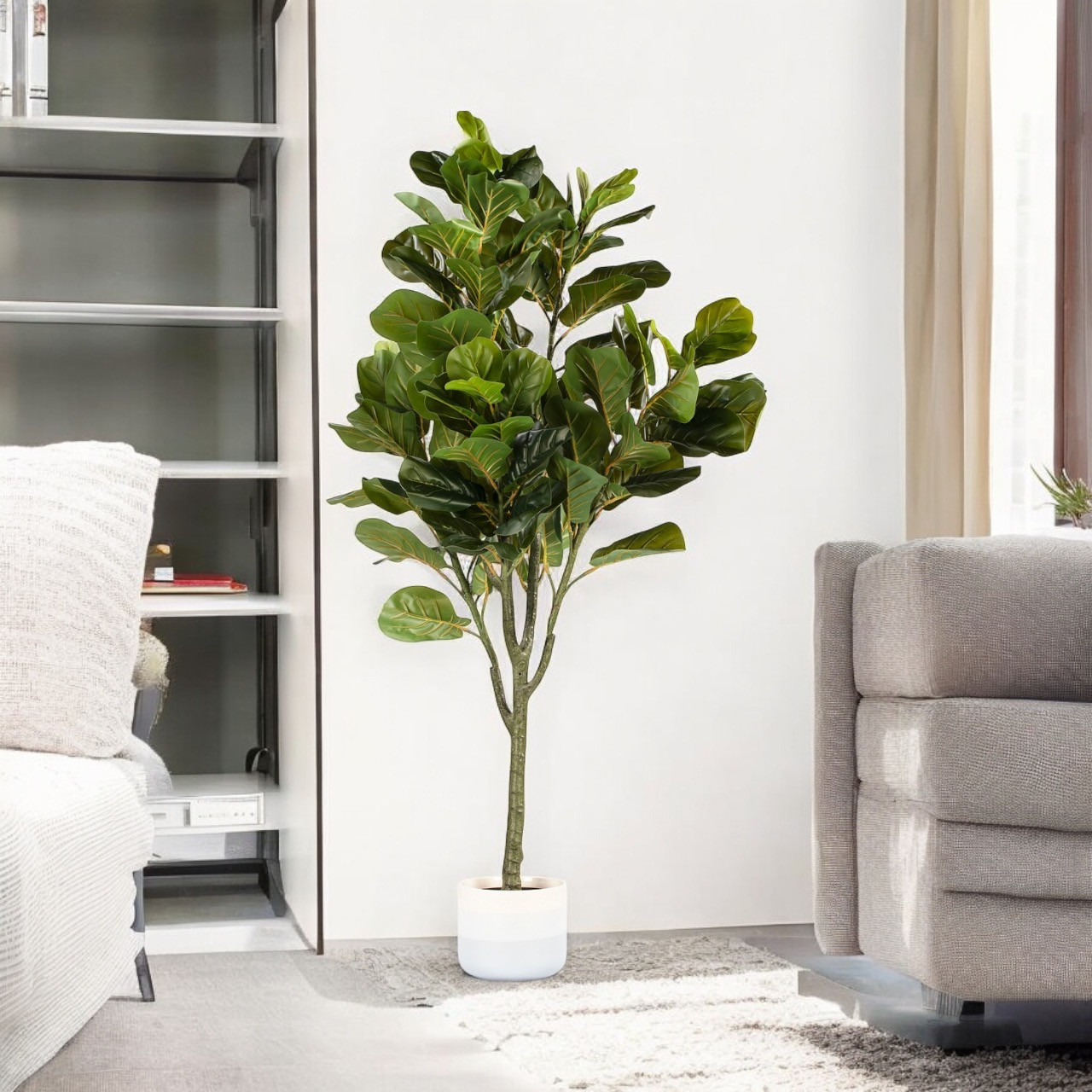 Artificial Fiddle Leaf Fig Tree in Nursery Pot (New)