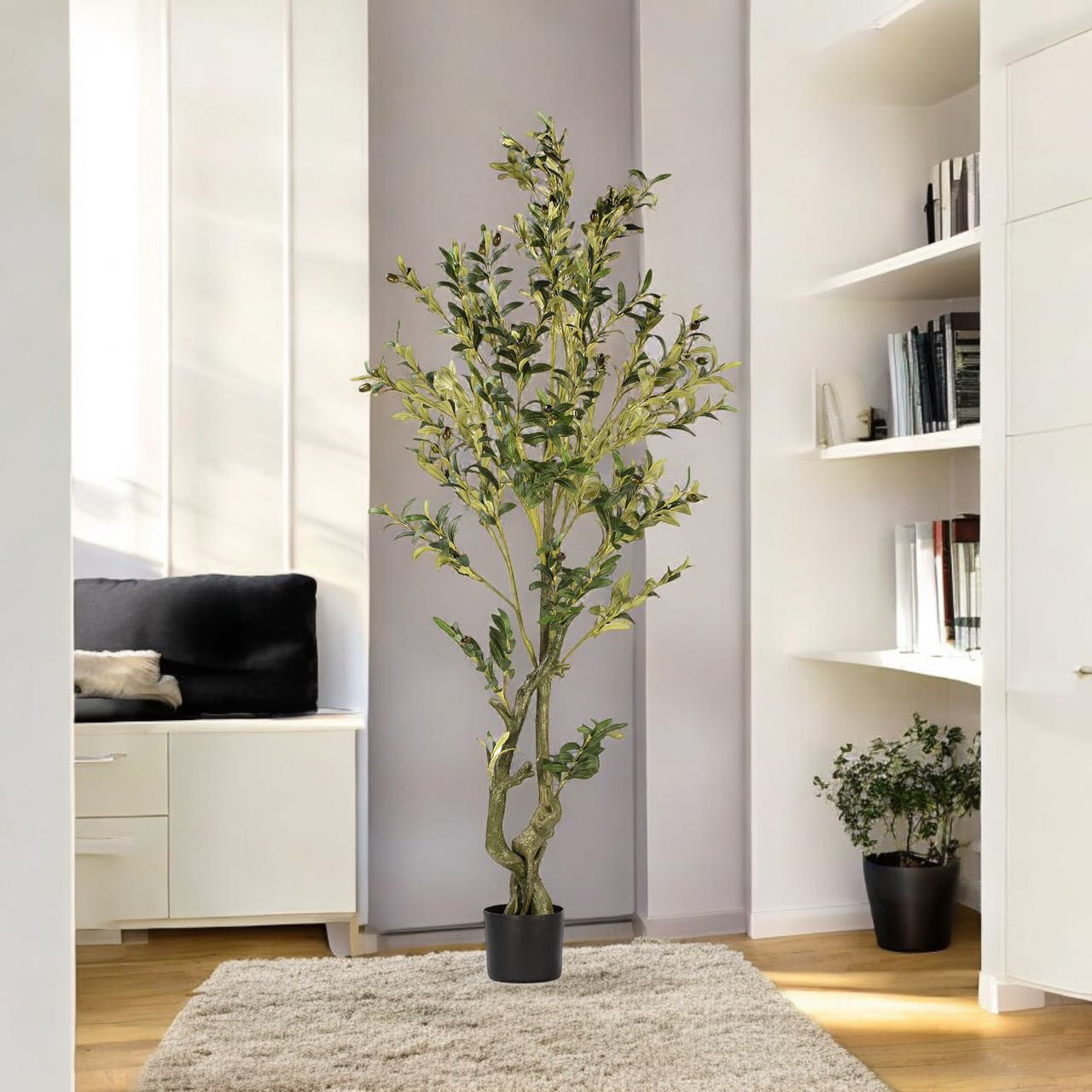 Faux Olive Tree with Branches and Fruits in Pot (New)