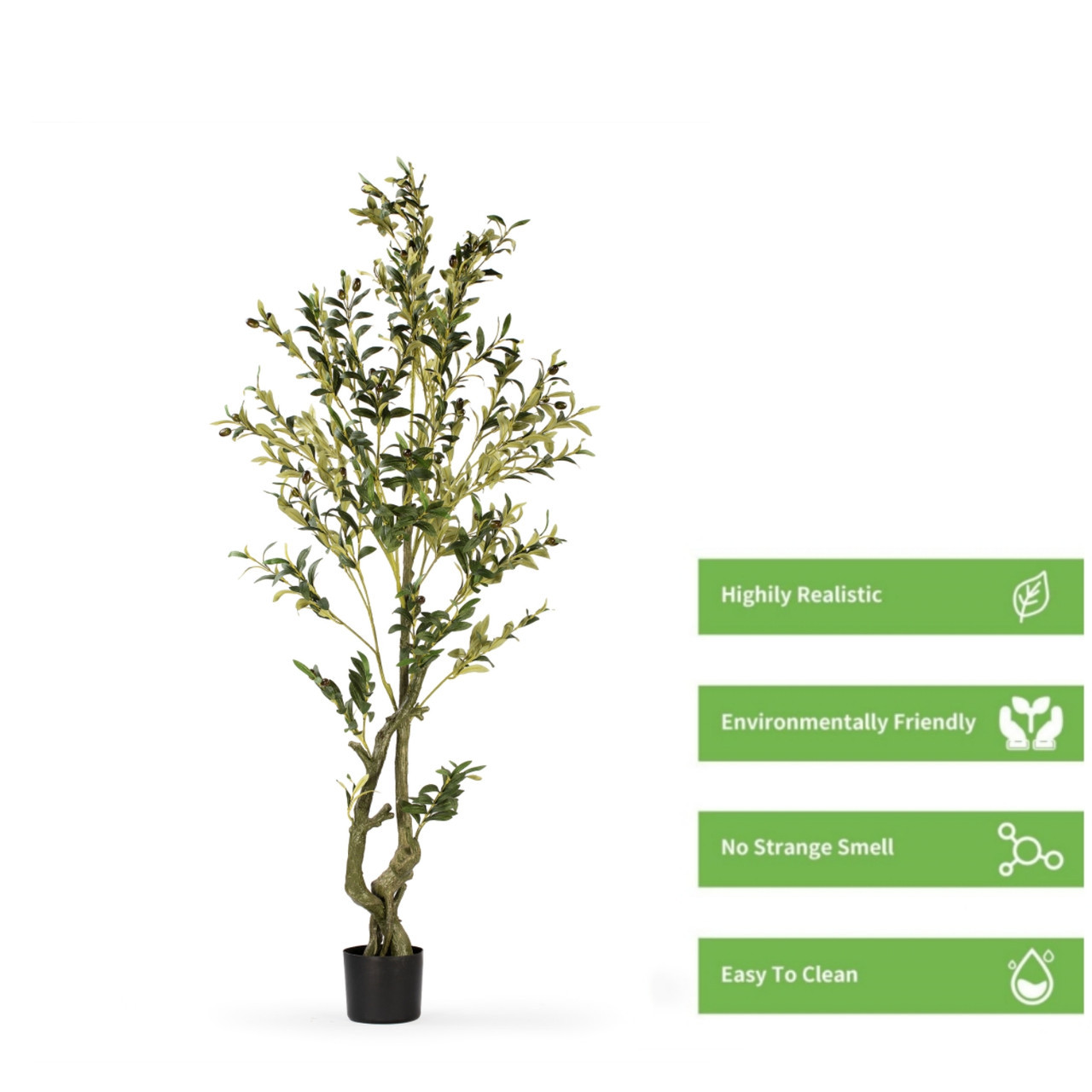 Faux Olive Tree with Branches and Fruits in Pot (New)