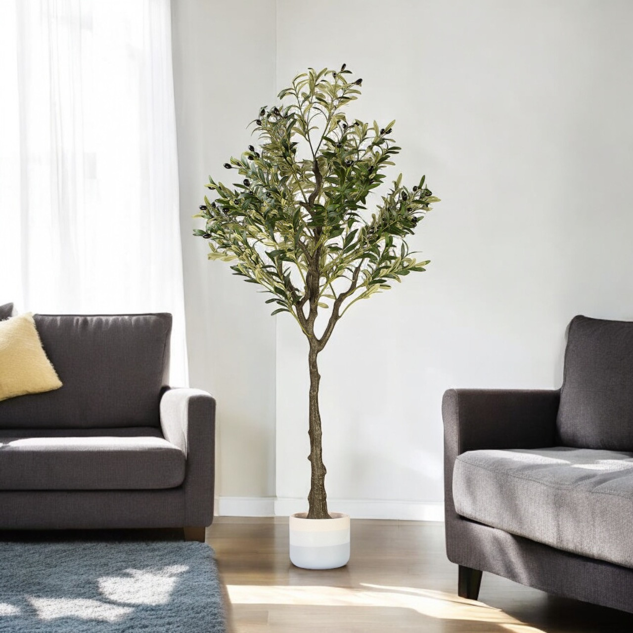 Faux Olive Tree with Fruits in Pot (New)