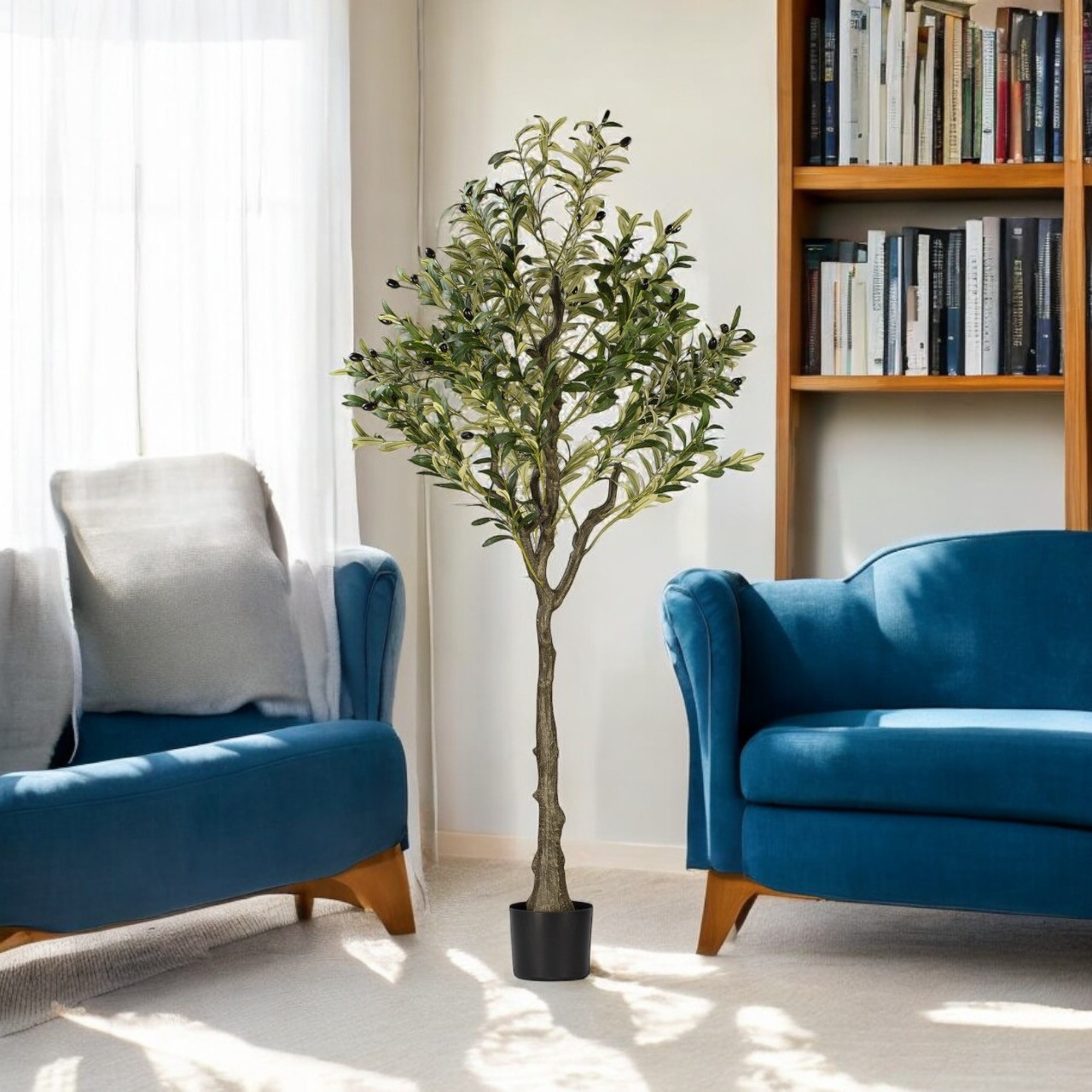 Faux Olive Tree with Fruits in Pot (New)