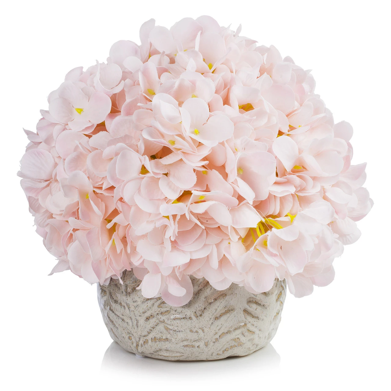 Artificial Silk Hydrangea Flower  in Ceramic Pot (New) — Available in 2 Colors