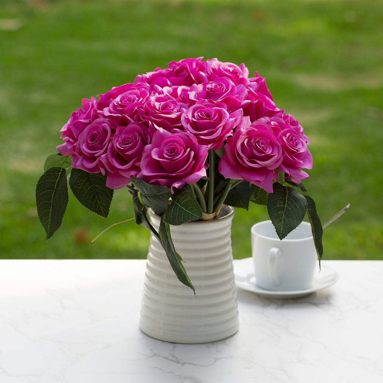 7 Heads Rose Flower Bouquet (New) — Available in 5 Colors