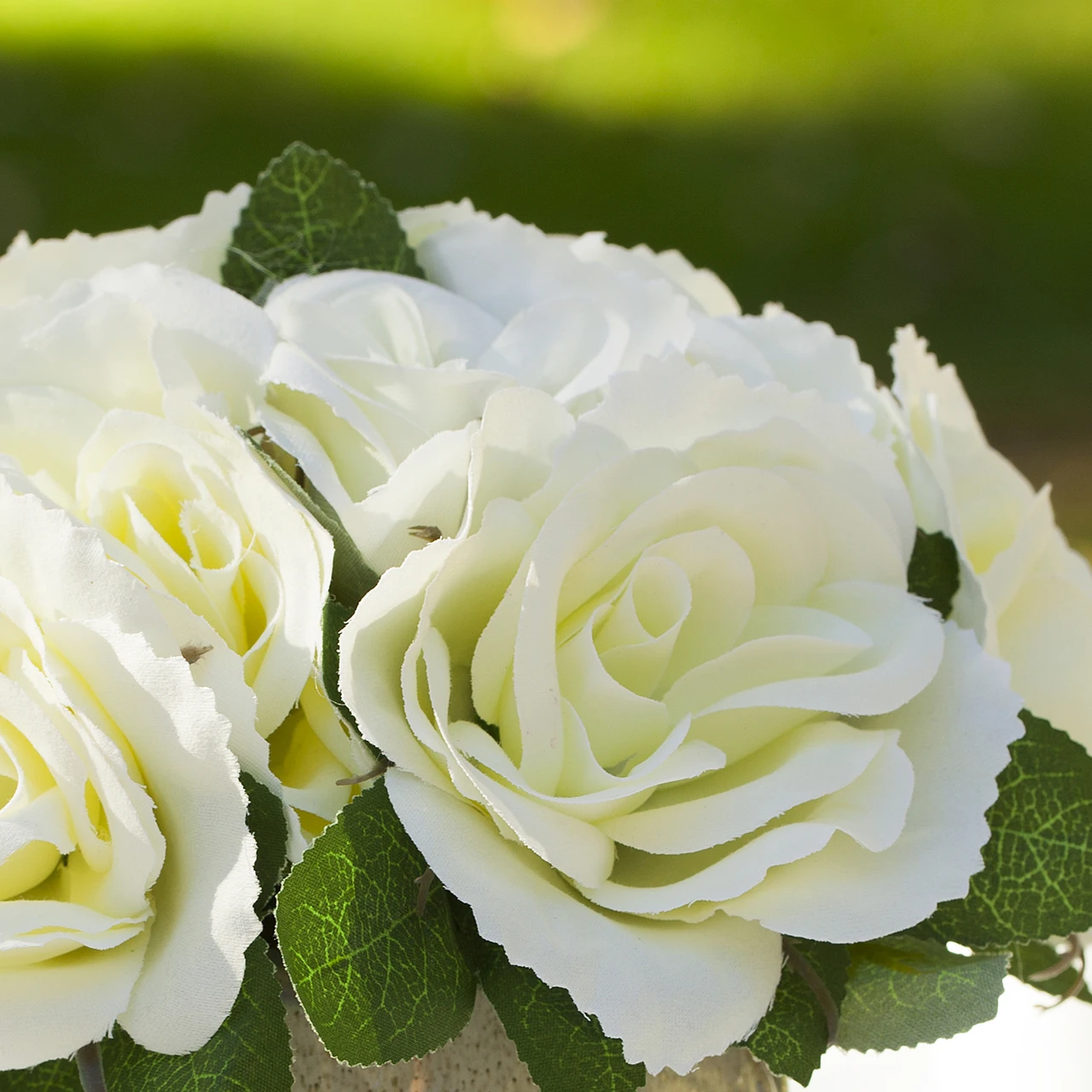 Artificial Velvet Rose Flower in Ceramic Pot (New) — Available in 4 Colors