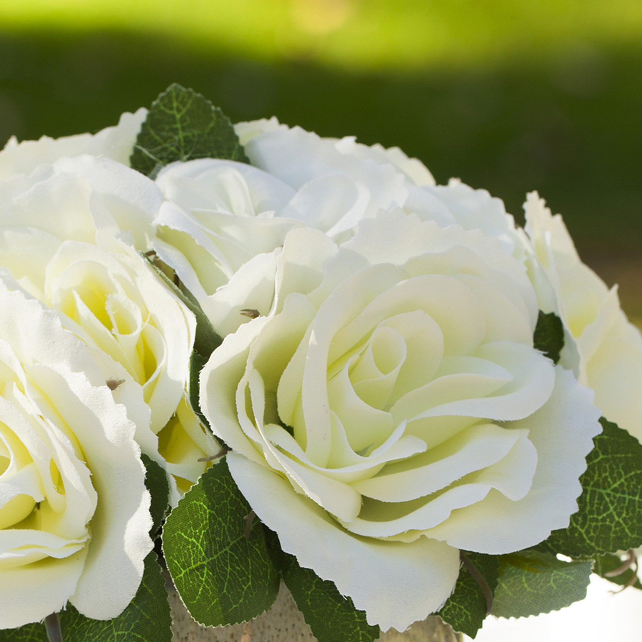 Artificial Velvet Rose Flower in Ceramic Pot (New) — Available in 4 Colors