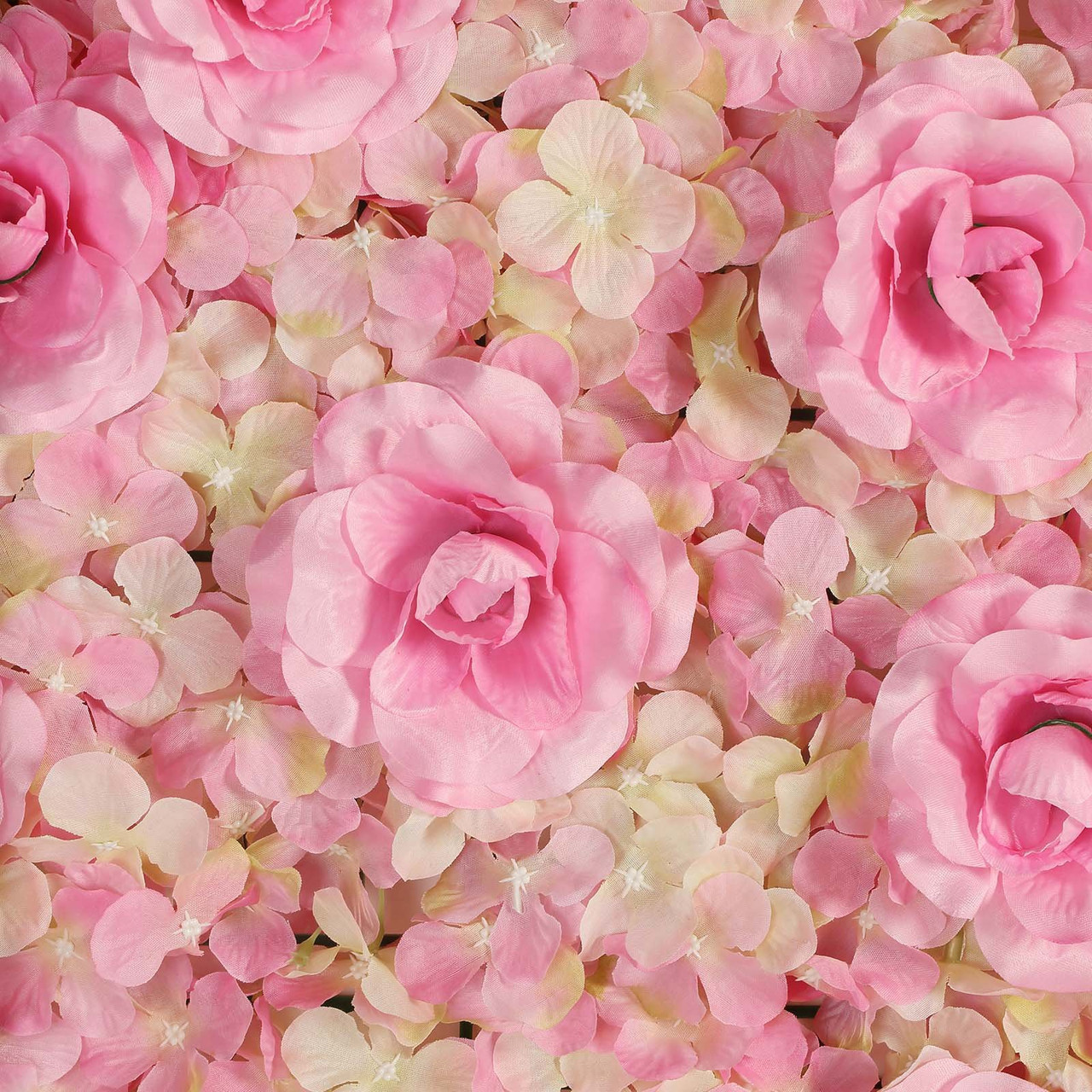 12 Pack 33 Sq ft. UV Protected 3D Silk Rose & Hydrangea Flower Wall Mat Panel (New) — Available in 4 Colors