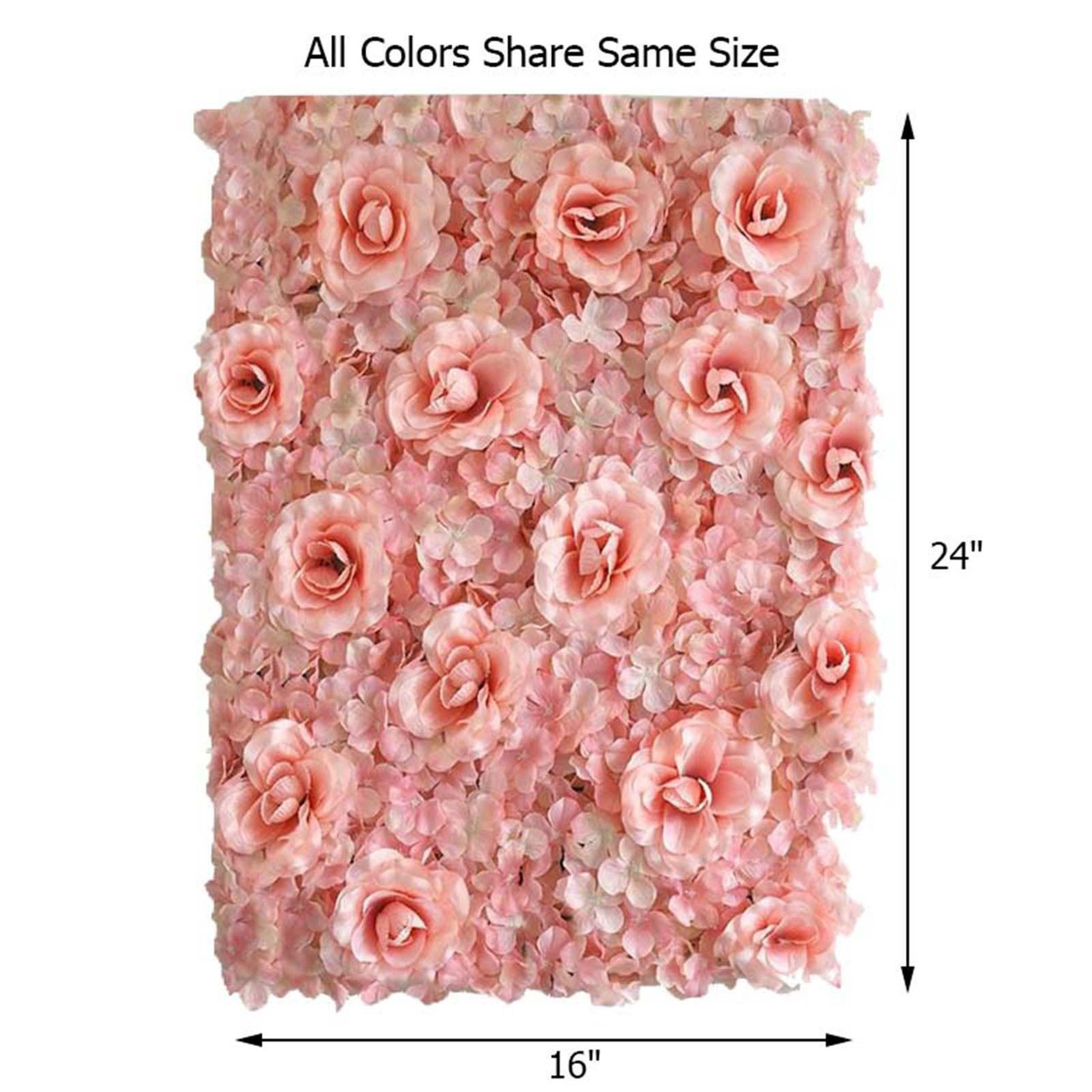 12 Pack 33 Sq ft. UV Protected 3D Silk Rose & Hydrangea Flower Wall Mat Panel (New) — Available in 4 Colors