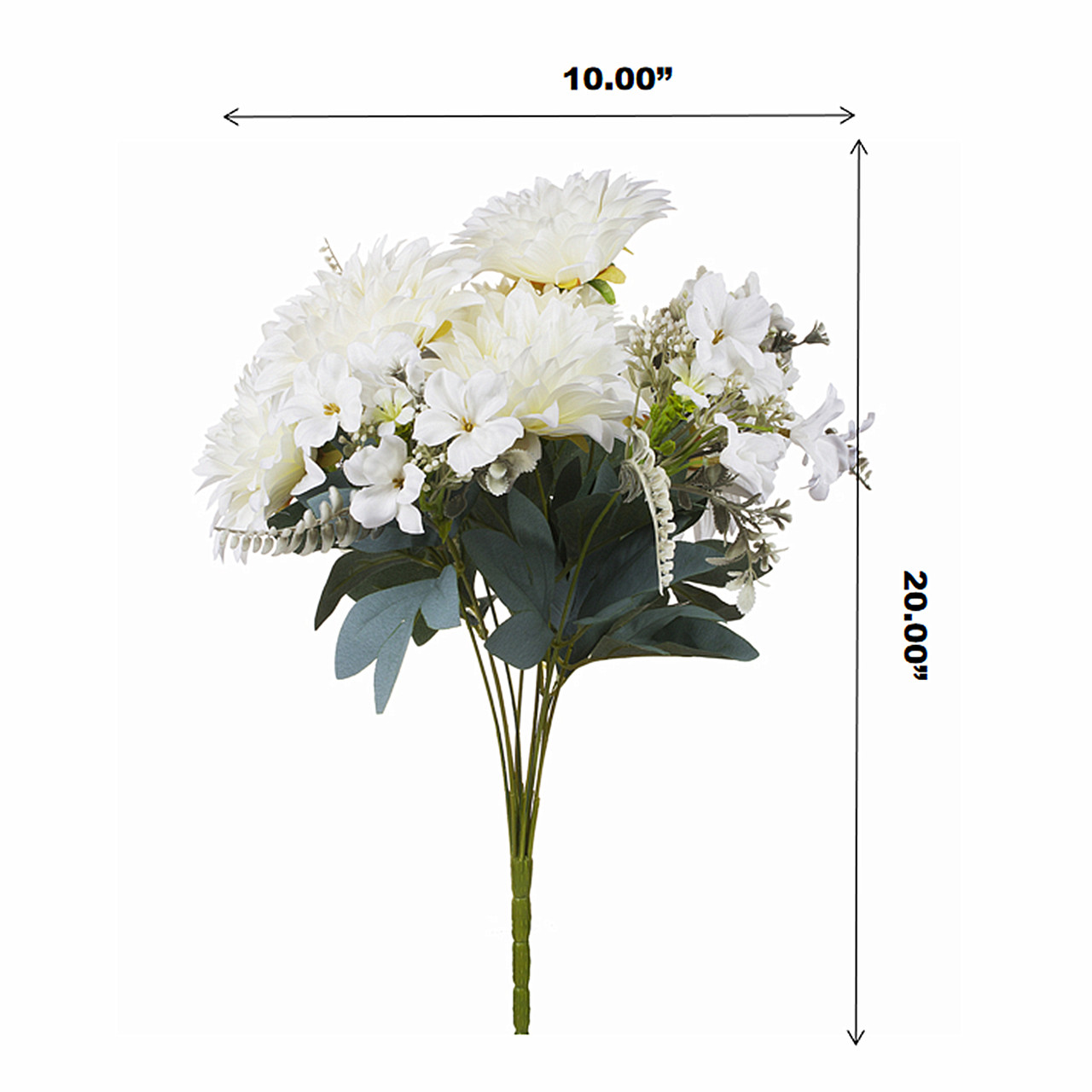 20" Artificial Dahlia Flower Bush (New) — Available in 3 Colors