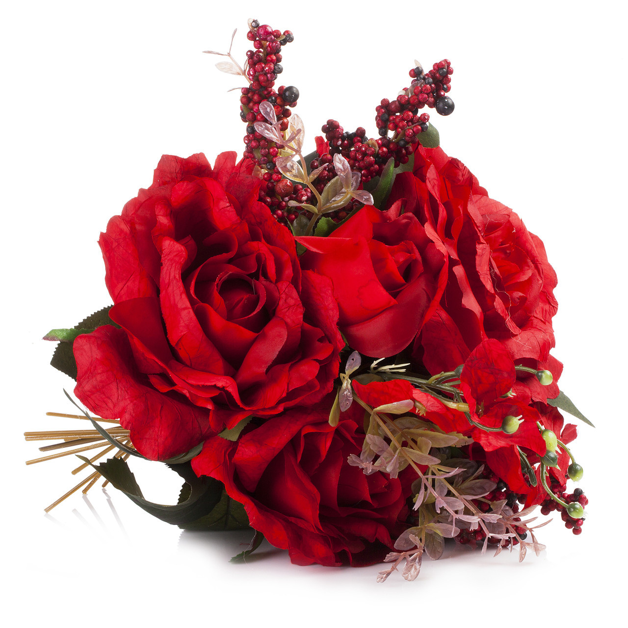 20" Mixed Artificial Silk Rose Flower Bush (New) — Available in 3 Colors
