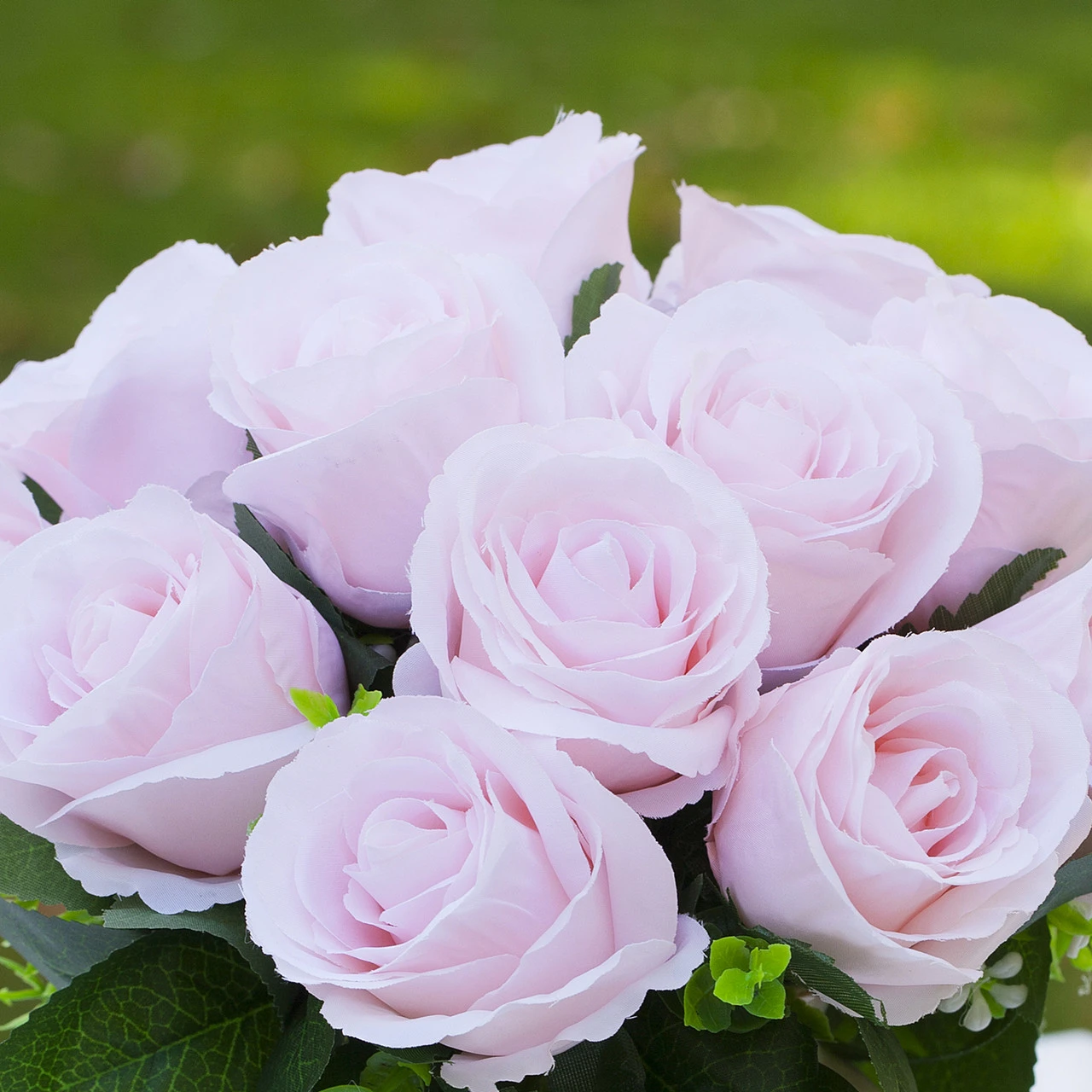 18 Heads Artificial Silk Rose Flower Arrangement in Ceramic Pot (New) — Available in 4 Colors