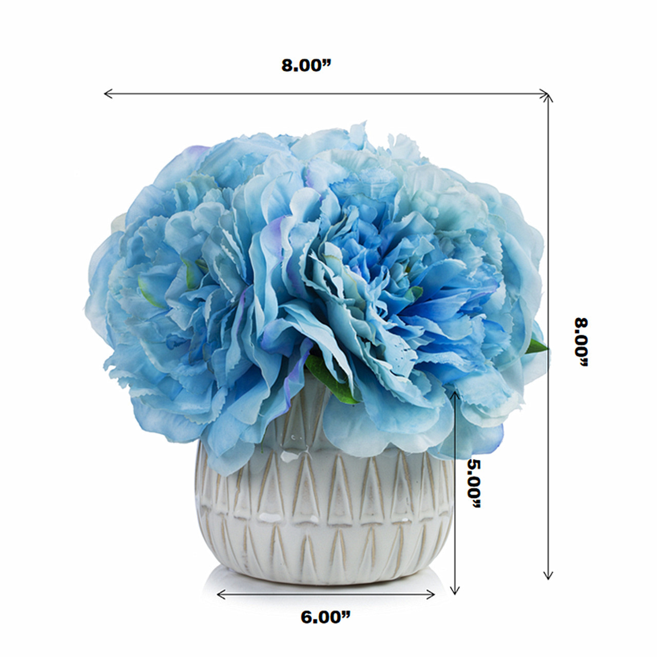 Artificial Silk Peony Flower  in Ceramic Pot (New) — Available in 2 Colors