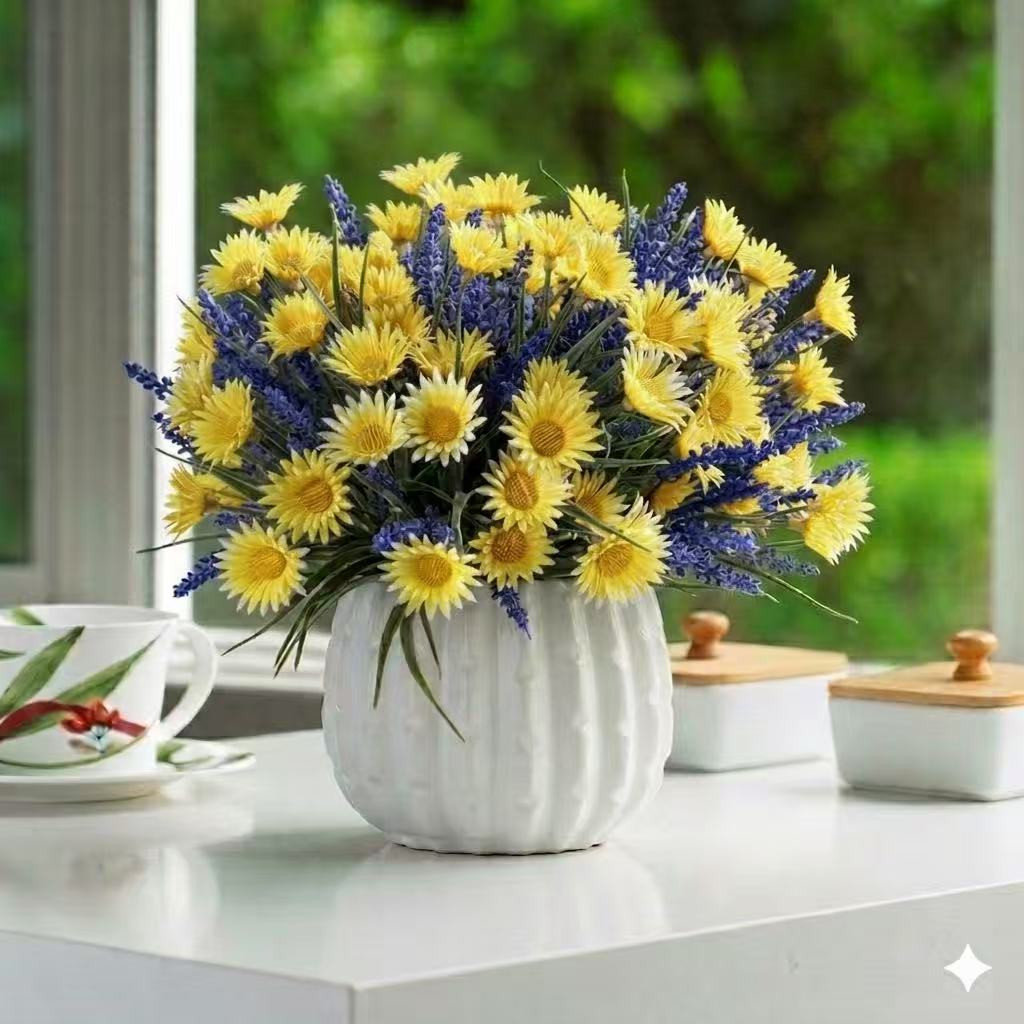 Artificial Daisy Flower in Ceramic Pot— Available in 3 Colors