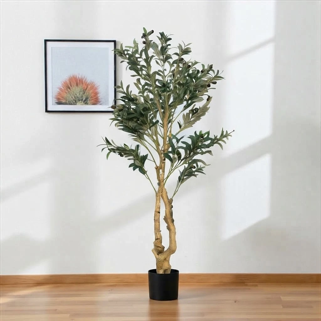 60" Artificial Olive Tree in Black Nursery Pot
