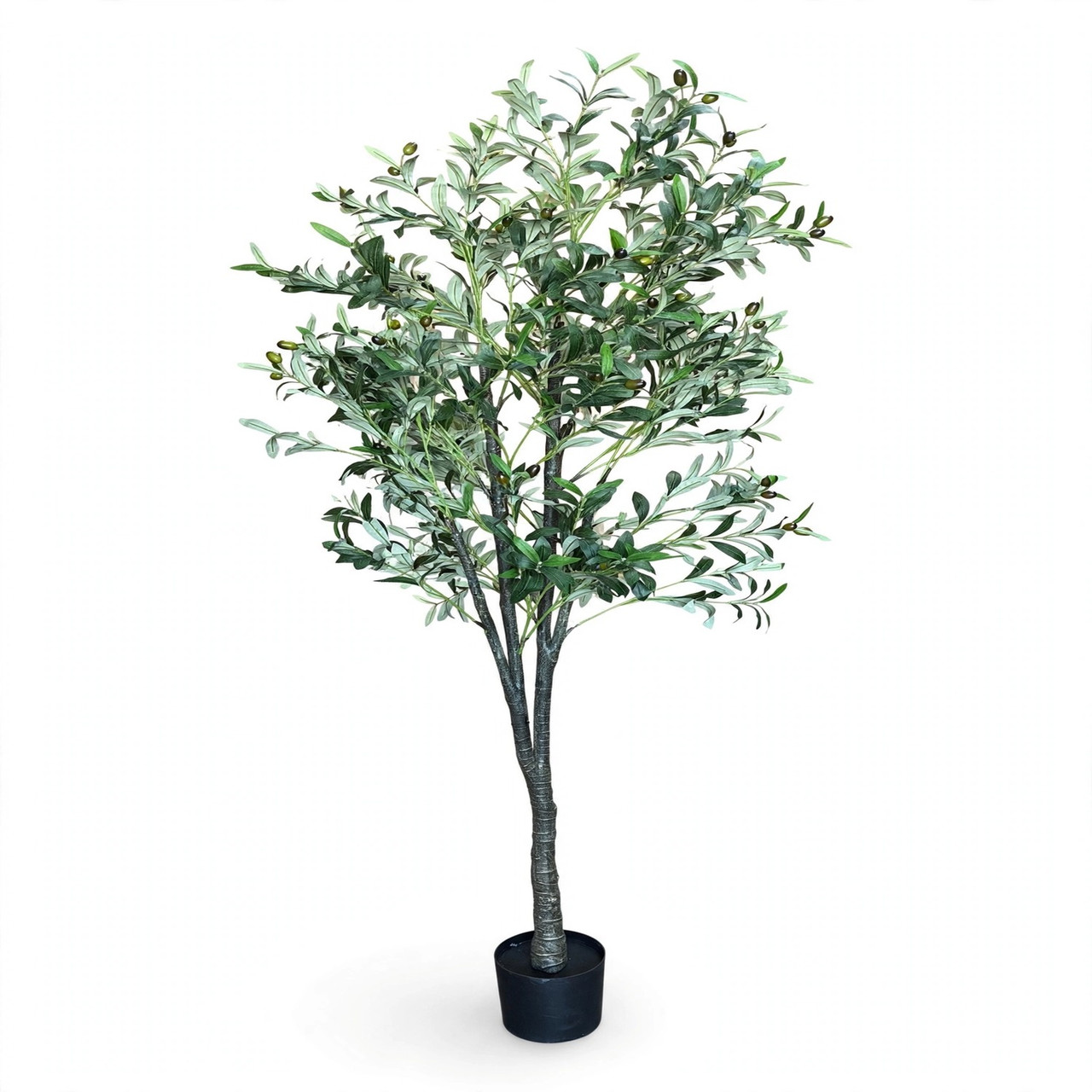 6 ft Artificial Olive Tree with Black Nursery Pot