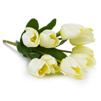 16" Artificial Tulip Flower Bush (Cream)