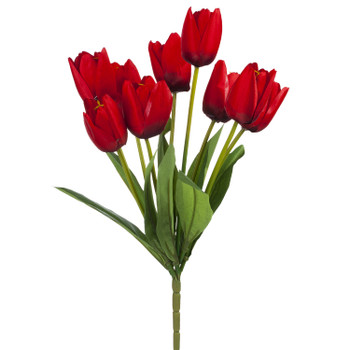 16" Artificial Tulip Flower Bush (Red)