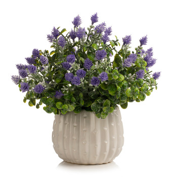 11" Mixed Artificial Mini Baby's Breath Flower in Pot (Purple)