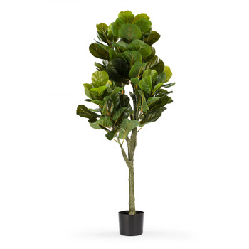 60" Artificial Fiddle Leaf Fig Tree in Nursery Pot