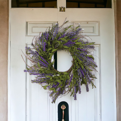 24" Mixed Artificial Lavender Flower Wreath for Front Door