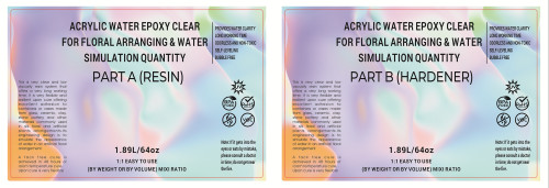 Floral Craft Water and Craft Simulated Water Floral Cast Epoxy Resin for Floral Arrangement A/B 128 OZ Kit