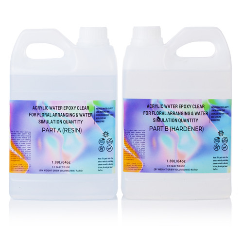 Floral Craft Water and Craft Simulated Water Floral Cast Epoxy Resin for Floral Arrangement A/B 128 OZ Kit