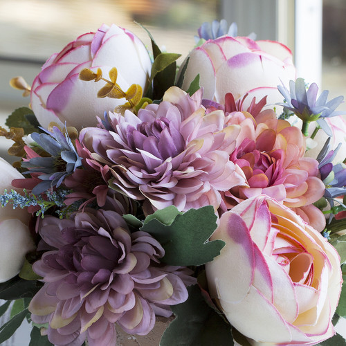 Mixed Daisy and Peony  Flower Arrangement in Pot