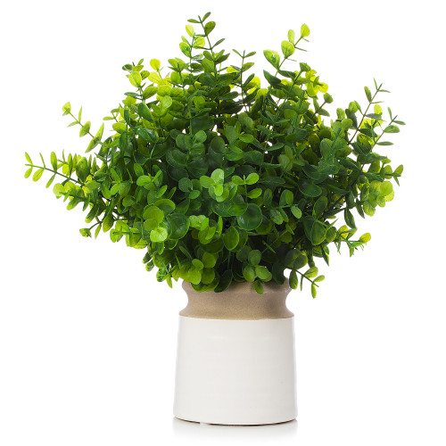 12 inch Artificial Eucalyptus Grass Topiary in Pot