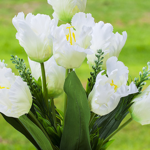 9 Heads Mixed Artificial Tulip Flower Arrangement in Pot