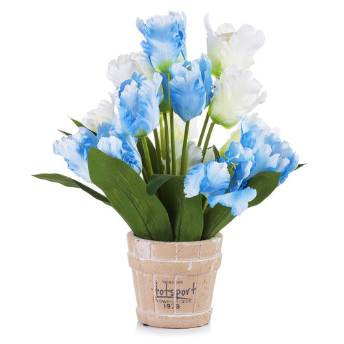 Mixed Artificial Tulip Flower Arrangement in Pot