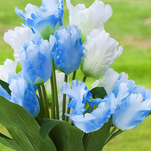 Mixed Artificial Tulip Flower Arrangement in Pot