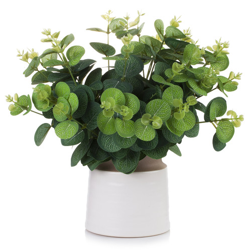 Artificial Eucalyptus Grass Topiary in Pot