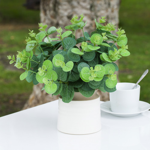 Artificial Eucalyptus Grass Topiary in Pot
