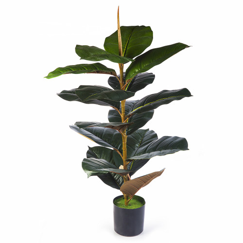 30 Inches Faux  Rubber Plant In Pot