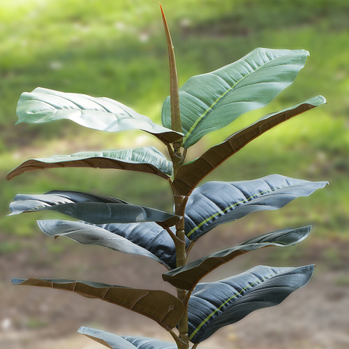 30 Inches Faux  Rubber Plant In Pot