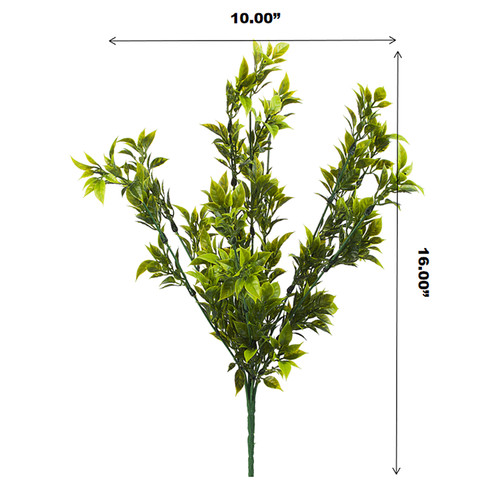Faux Green Leaves Bush Pack of 2