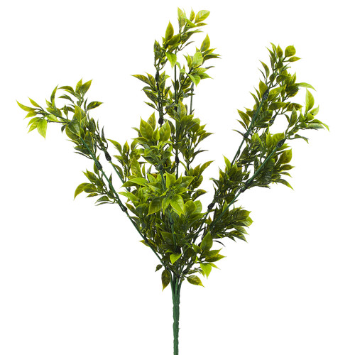 Faux Green Leaves Bush Pack of 2