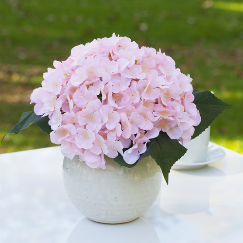 Artificial Hydrangea Flower Arrangement in Ceramic Pot(Blush)