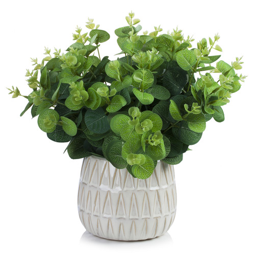 Artificial Eucalyptus Plant In Ceramic Pot