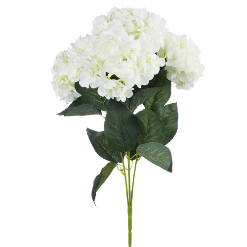 20" Artificial Hydrangea Flower Bush (Cream)