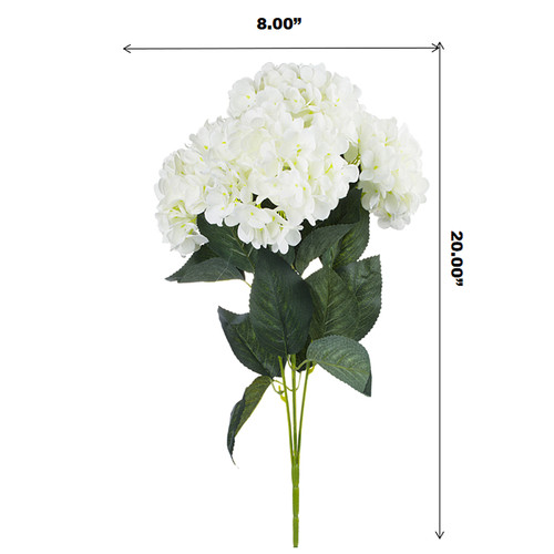 20" Artificial Hydrangea Flower Bush (Cream)